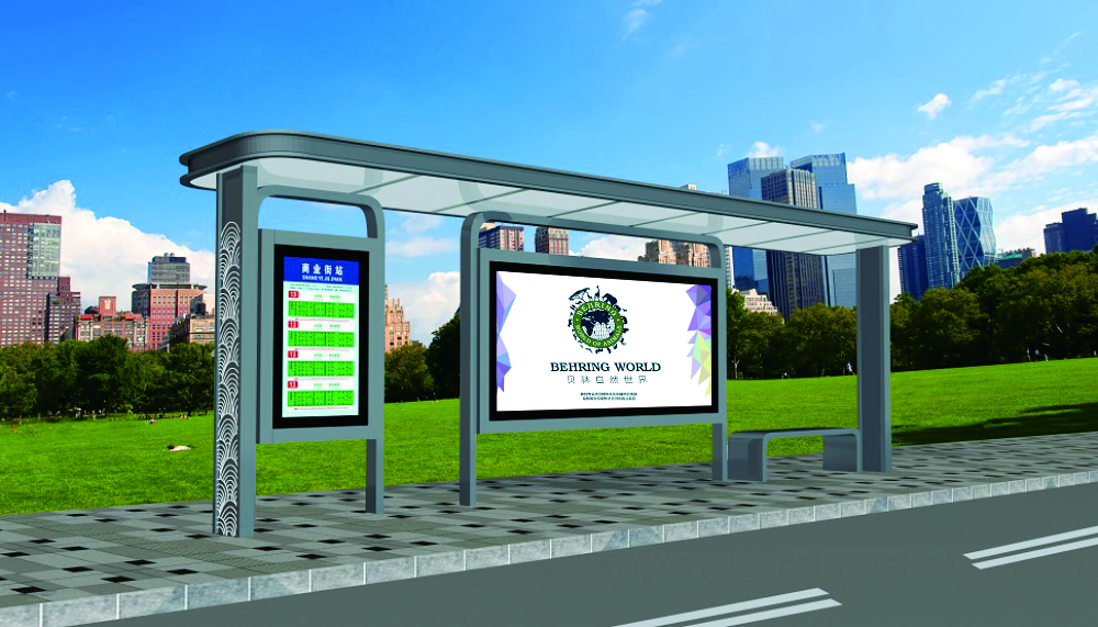 金屬烤漆公交站臺(tái)